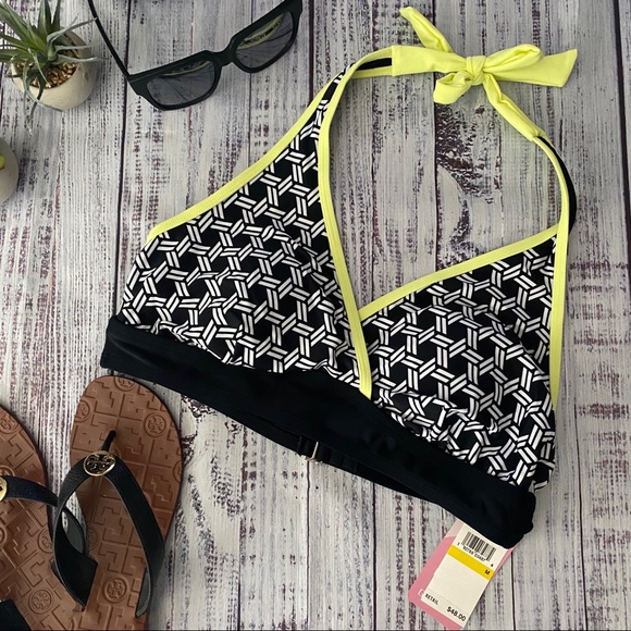 GO by Gossip Other - Cross Training Halter Bikini Top Retro V Neck